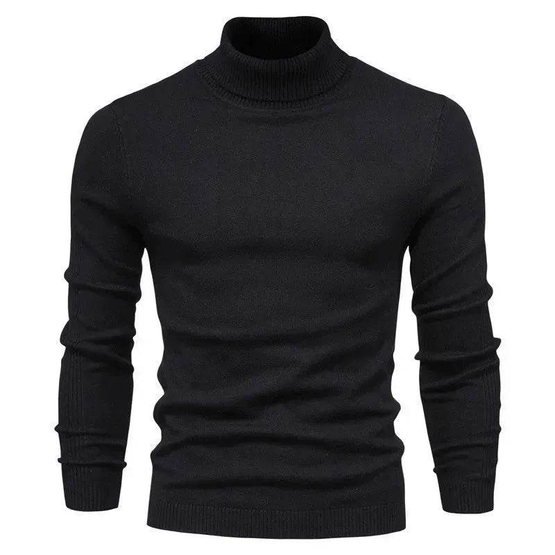 Men's Plain Slim Pullover Polo Sweatshirt Turtleneck Sweater Winter Casual Tops Men - www.Shopthatapp.com