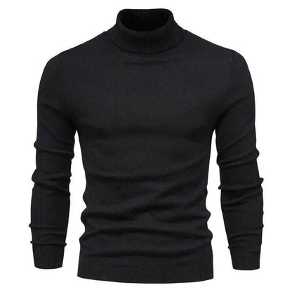 Men's Plain Slim Pullover Polo Sweatshirt Turtleneck Sweater Winter Casual Tops Men - www.Shopthatapp.com