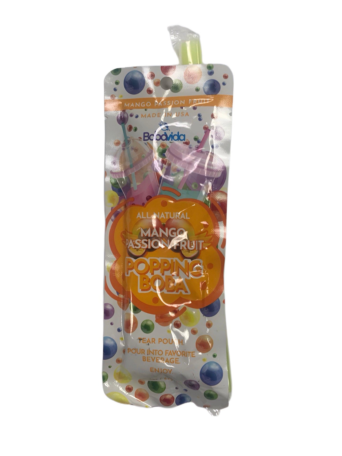 BobaVida Mango Passion Fruit Popping Boba Pouch (84g) - www.Shopthatapp.com