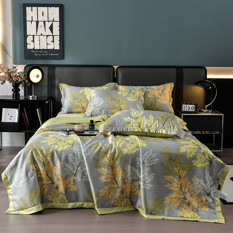 Printed Washed Tencel Summer Cooling Duvet Four-piece Set - www.Shopthatapp.com