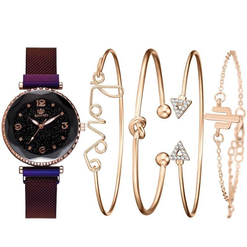 Fashion women's quartz watch bracelet bracelet set - www.Shopthatapp.com
