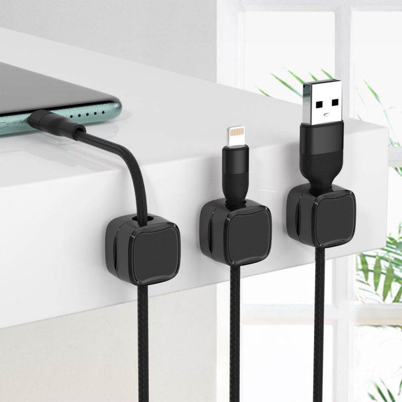 Under  Desk Cable Management System Wire Magnetic Cable Organizer - www.Shopthatapp.com