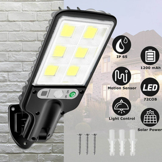 LED Solar Motion Sensor Light Bright Garden Outdoor Street Wall Lamp Solar Wall Lamp Lights Outdoor Road Lamp For Garden, Yard, Garage, Path - www.Shopthatapp.com