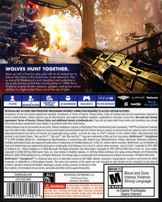 WOLFENSTEIN - YOUNGBLOOD (usagé) - www.Shopthatapp.com