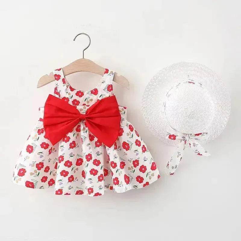 Casual Newborn Baby girl Printed Bow Princess Dress - www.Shopthatapp.com