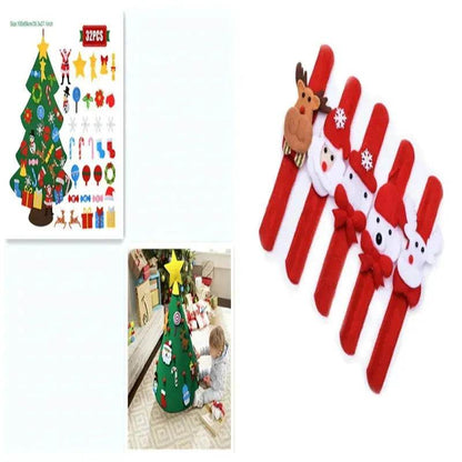 DIY Felt Christmas Tree New Year Toddler Kids Handmade Gift Toys Door Wall Hanging Ornaments Holiday Party Home Decor Set - www.Shopthatapp.com