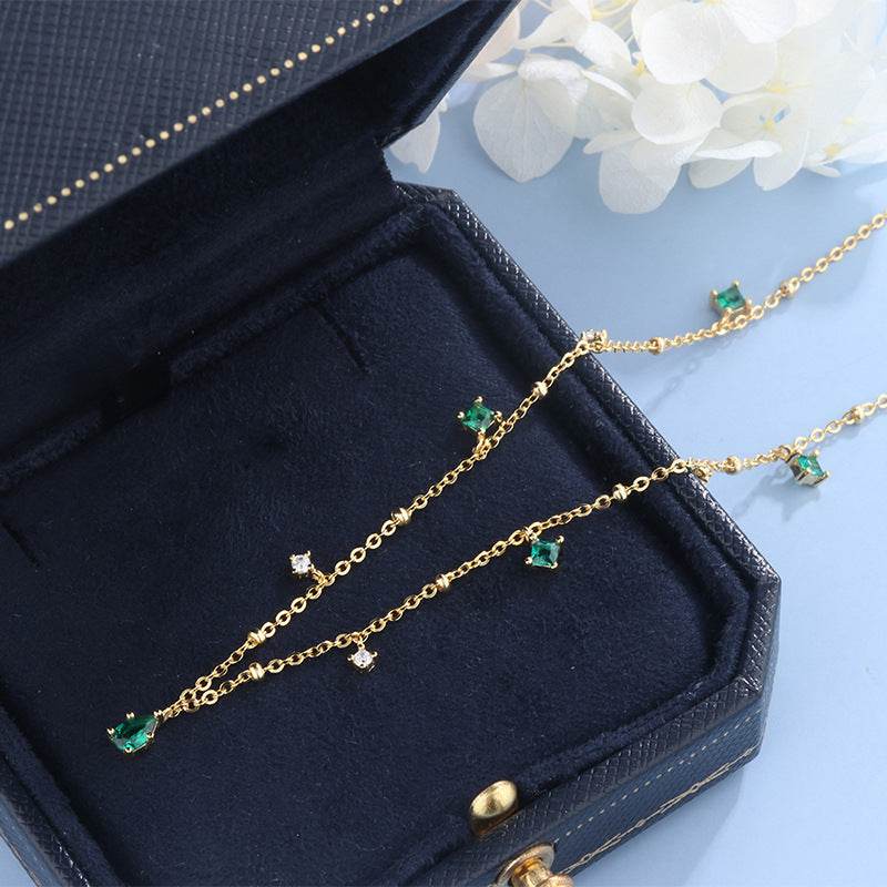Generous water drop emerald zircon necklace - www.Shopthatapp.com