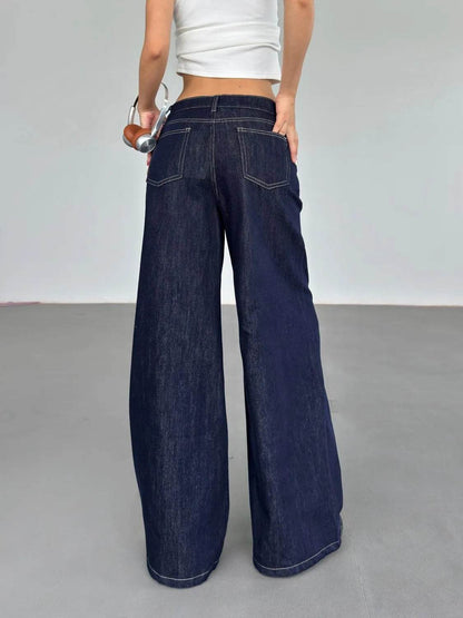 Fashion American Retro Wide Leg Baggy Jeans Pant For Women - www.Shopthatapp.com