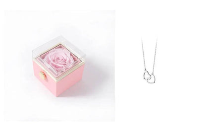 Fashion Acrylic Rotating  Valentine  Rose Jewelry gift  Box - www.Shopthatapp.com