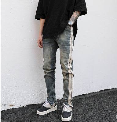 Distressed Retro Denim Jeans Pant Men - www.Shopthatapp.com