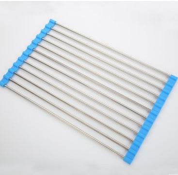 Folding Kitchen Drain Sink Rack Stainless Steel sink caddies - www.Shopthatapp.com