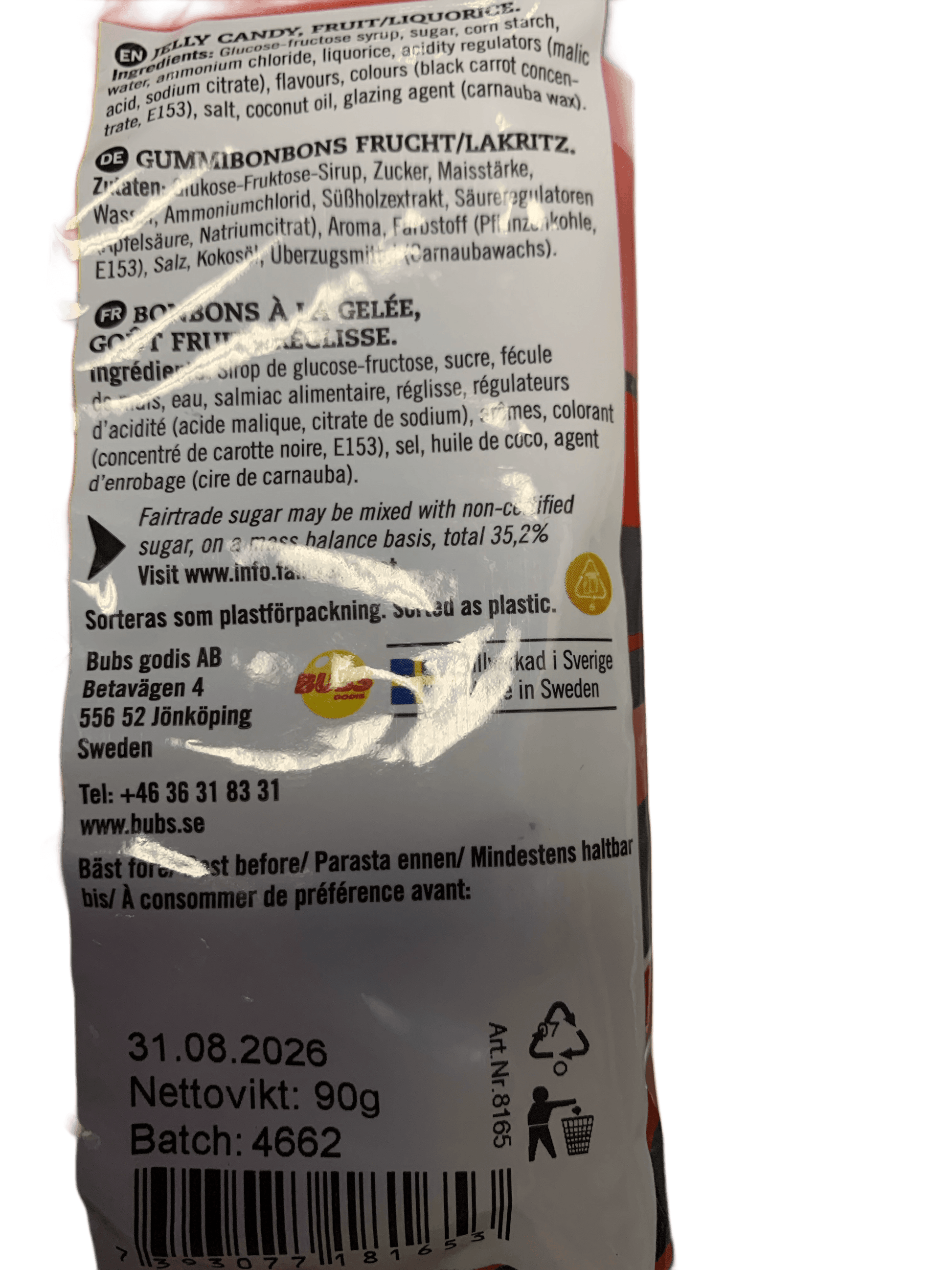 BUBS Godis Hallon Skalle Candy Bag 90G - Swedish Edition - www.Shopthatapp.com