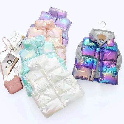 Down Cotton Vest Autumn And Winter Waistcoat Winter Clothing Children Sleeveless Puffer jacket - www.Shopthatapp.com