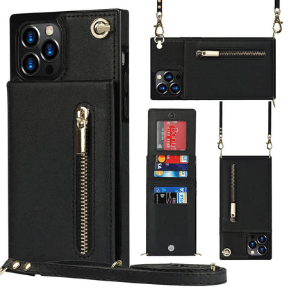 Samsung leather Crossbody Phone Case Card Holder Wallet leather case - www.Shopthatapp.com