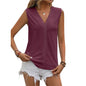 Summer Sleeveless Lace Blouse Tops Women V-neck top - www.Shopthatapp.com