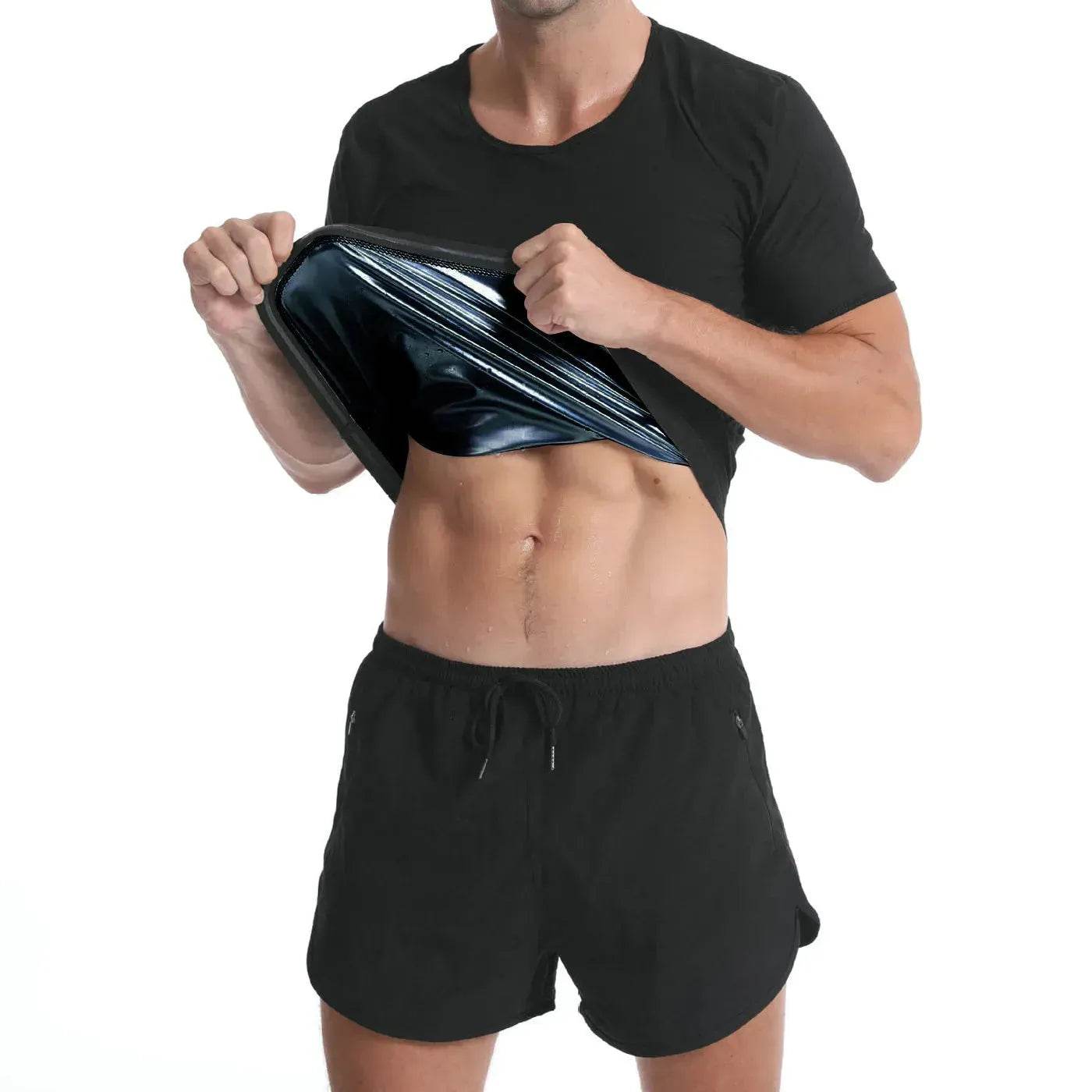 Plain Black Mens Yoga Tank top Short sleeve Workout shirts - www.Shopthatapp.com