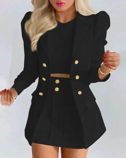 Women  Slim fitted Formal Fashion Short Skirt suit co ord skirt set for women - www.Shopthatapp.com
