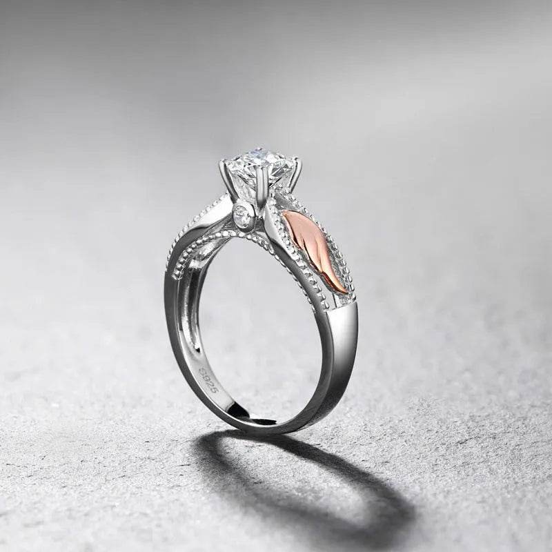 Fashion Electroplated Angel Wings Gold Crystal Women Ring - www.Shopthatapp.com