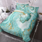 Chic Girly Marble Duvet Cover Mint Gold Glitter Turquoise Bedding Comforter Set Abstract Aqua Teel Blue Duvet Cover - www.Shopthatapp.com