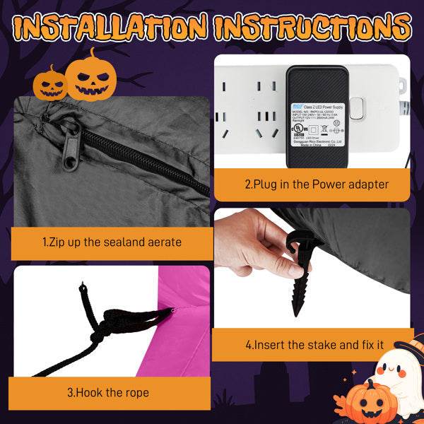 12ft Caped Pumpkin Man, Halloween Inflatable Decoration 12V - www.Shopthatapp.com