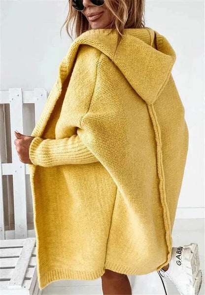 Oversized Head cover Knitted Long Kimono Cashmere Cardigan for Women - www.Shopthatapp.com