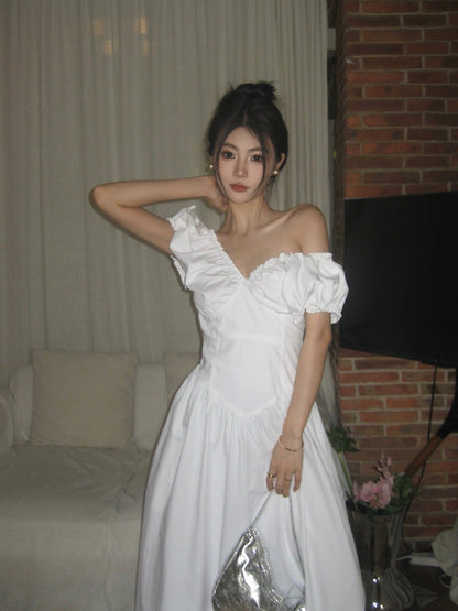 V-Back Ruched Midi Dress - www.Shopthatapp.com