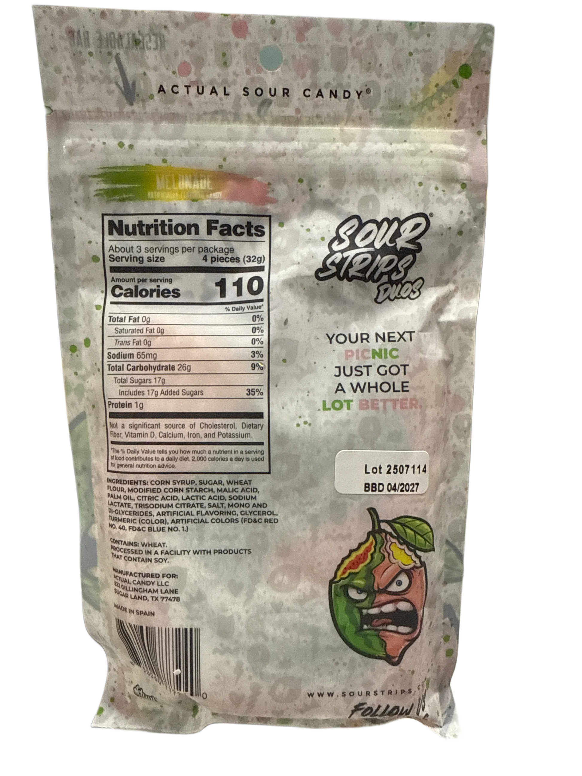 Sour Strips Melonade Flavoured Candy Strips 96G - U.S Edition - www.Shopthatapp.com