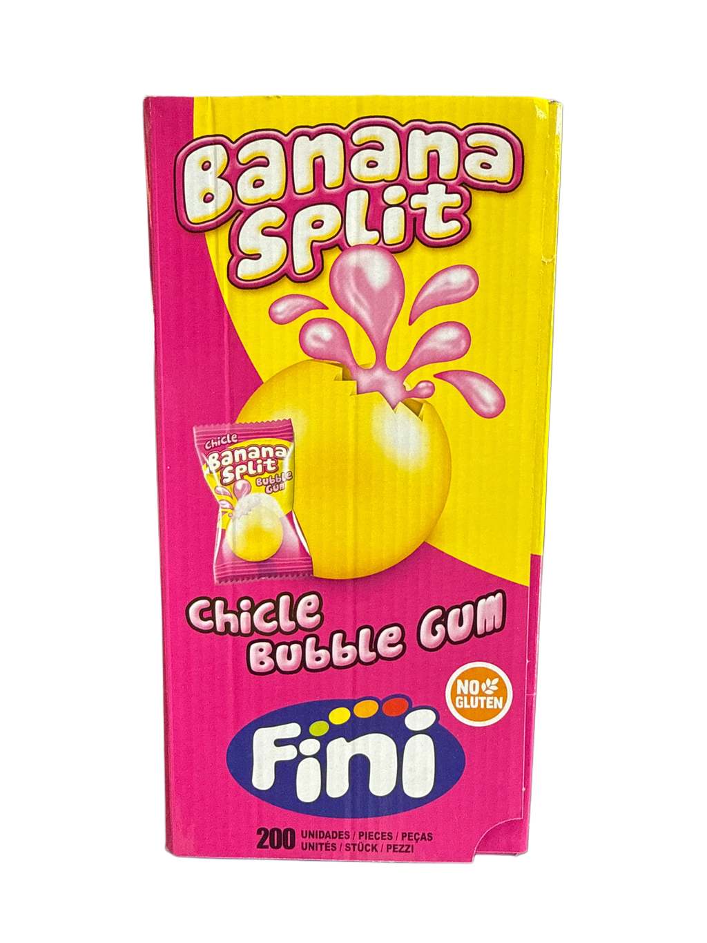 Fini Banana Split Bubble Gum 200 Individually Wrapped Pieces - U.K Edition - www.Shopthatapp.com