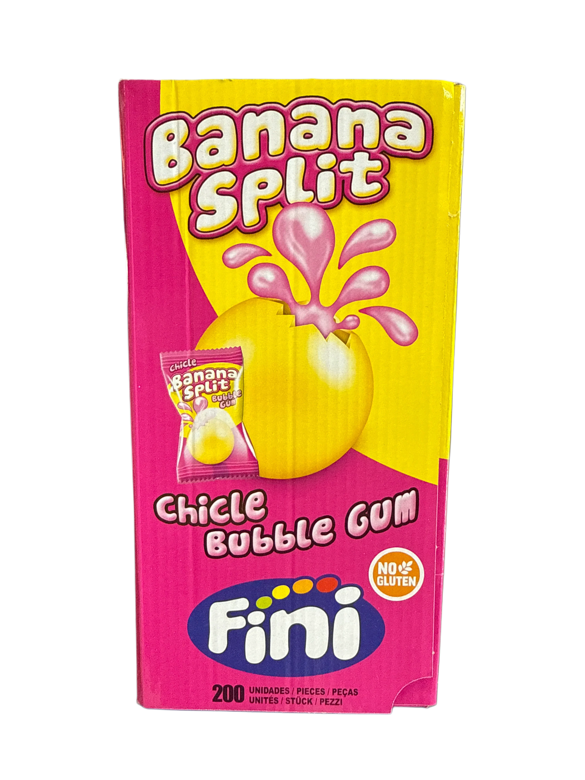 Fini Banana Split Bubble Gum 200 Individually Wrapped Pieces - U.K Edition - www.Shopthatapp.com