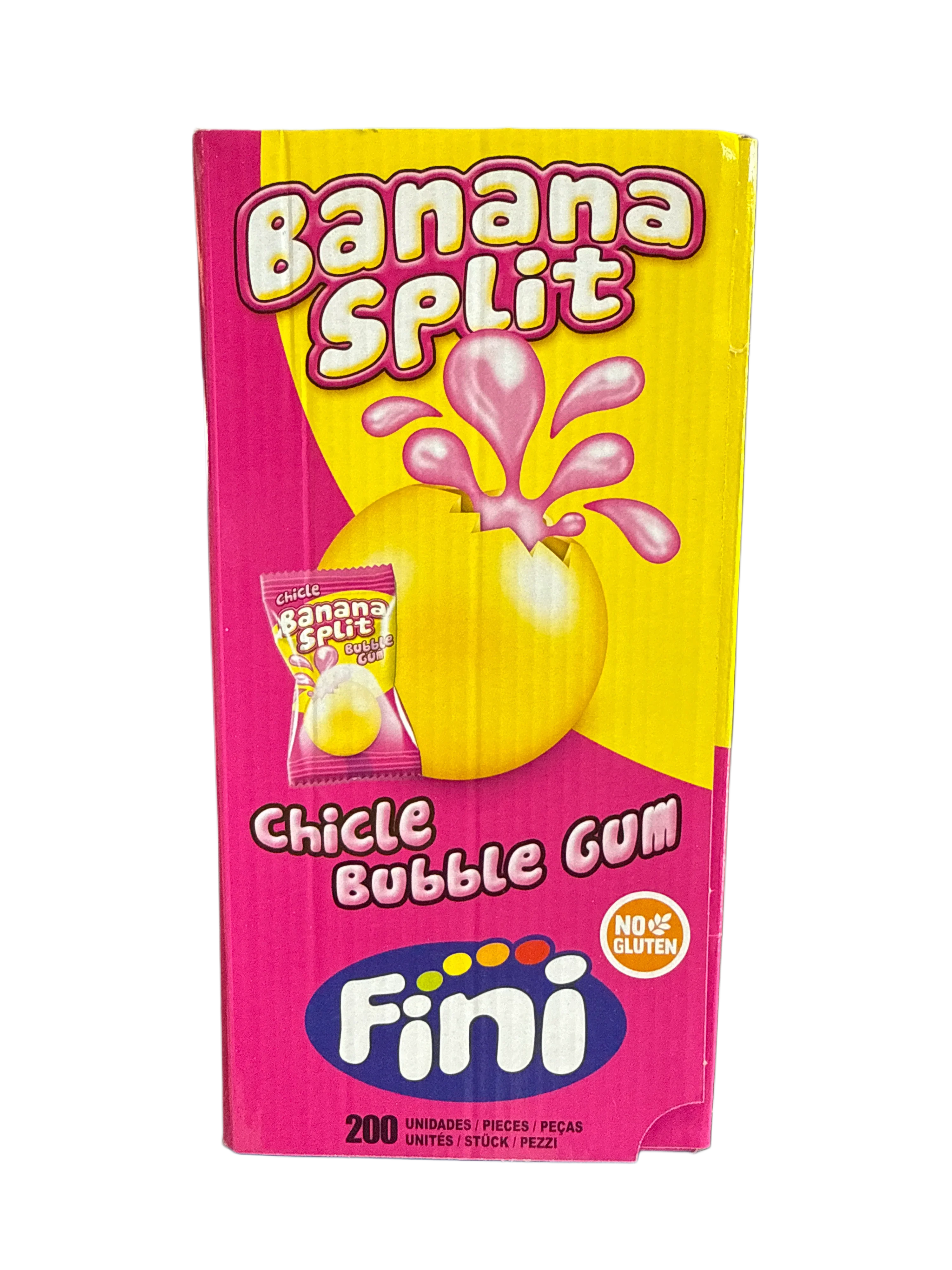 Fini Banana Split Bubble Gum 200 Individually Wrapped Pieces - U.K Edition - www.Shopthatapp.com
