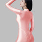 AMORESY Spandex Nylon Full Bodysuit Zentai with Cleavage Zipper Shinny Cosplay Jumpsuit - www.Shopthatapp.com