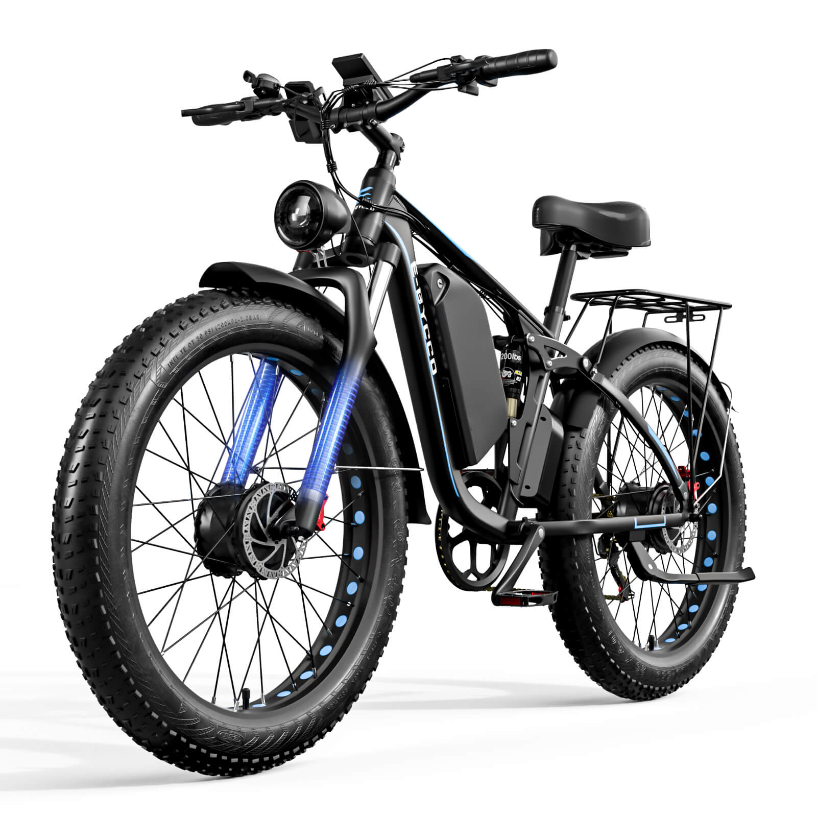 E·Bycco 26"EB7PRO Electric Bike 2000W Peak 3000W 52V23Ah Battery - www.Shopthatapp.com