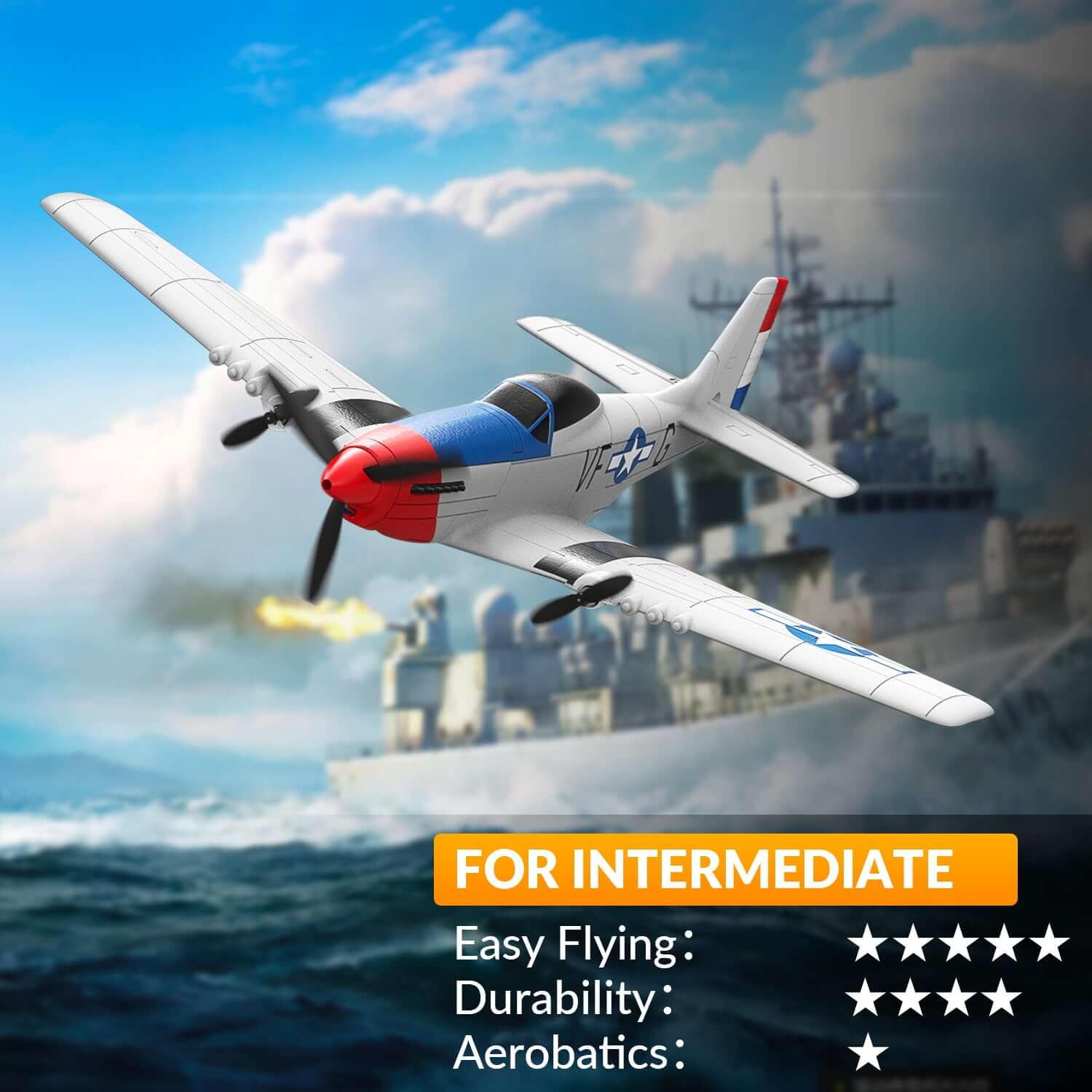 Volantex RC P51D 3CH RTF Airplane with Gyro – Beginner-Friendly RC Plane - www.Shopthatapp.com