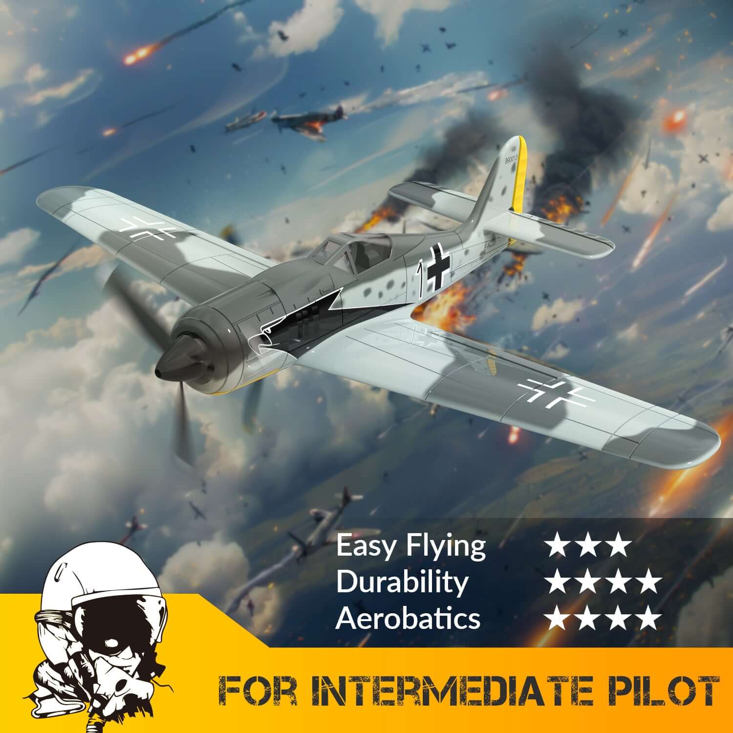 Volantex RC 2.4GHz German Warplane with Gyro Stabilization & One-Key Aerobatics - www.Shopthatapp.com