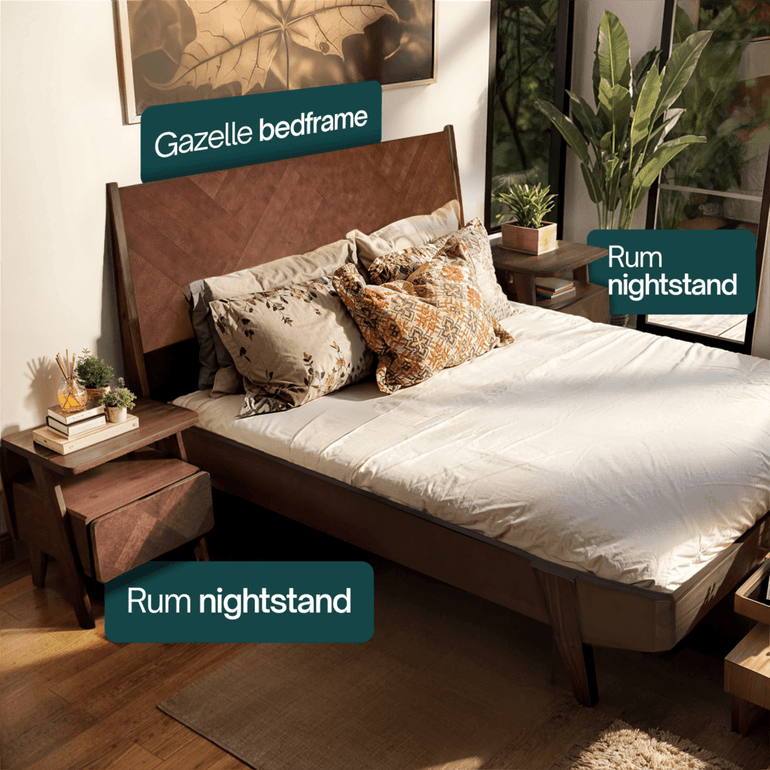 Rum Nightstand with drawer - www.Shopthatapp.com