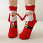Christmas Magnetic Socks Cute Elk Santa Claus Snowman Hand-holding Socks For Couple - www.Shopthatapp.com
