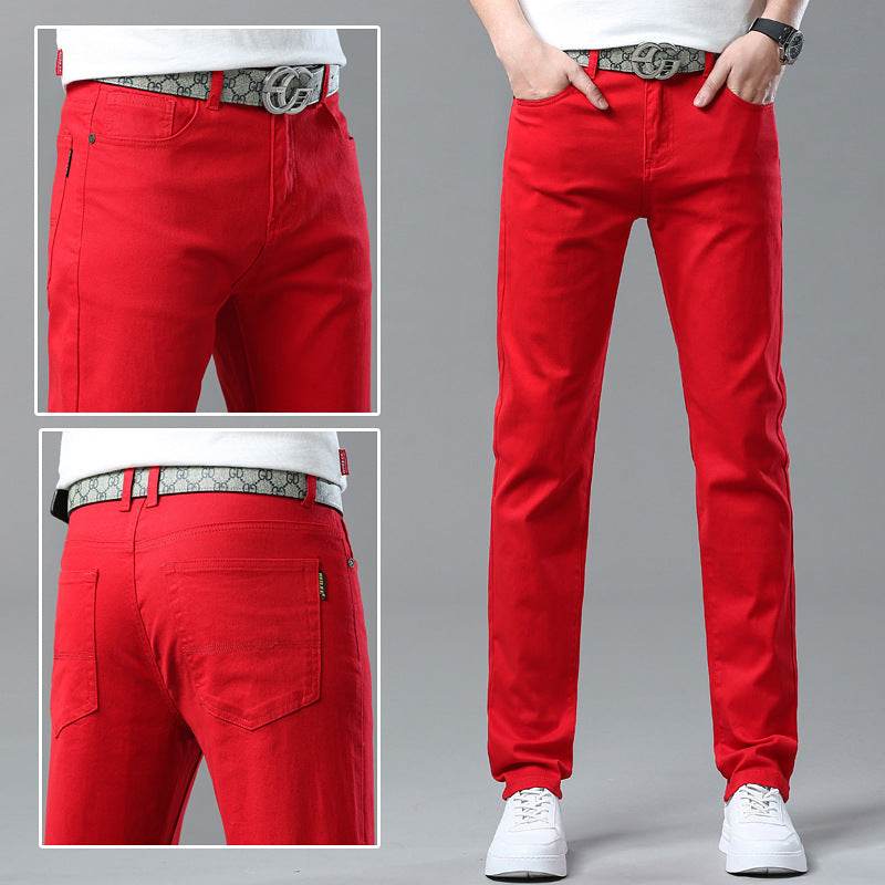 Men Fashion Brands Stretch Slim Fit Skinny Denim Pants jeans Trouser - www.Shopthatapp.com