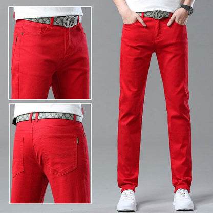 Men Fashion Brands Stretch Slim Fit Skinny Denim Pants jeans Trouser - www.Shopthatapp.com