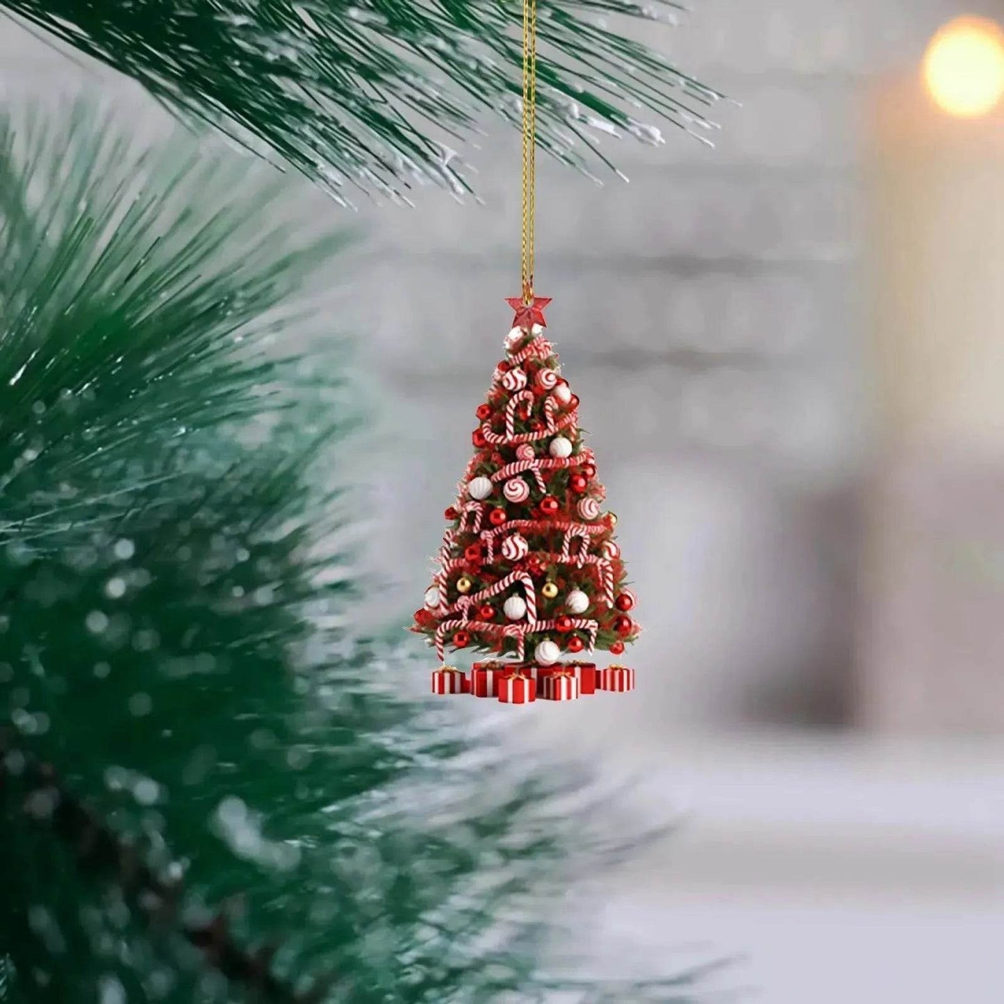 Christmas Tree Pendant Holiday Decoration Acrylic Flat Decorations - www.Shopthatapp.com