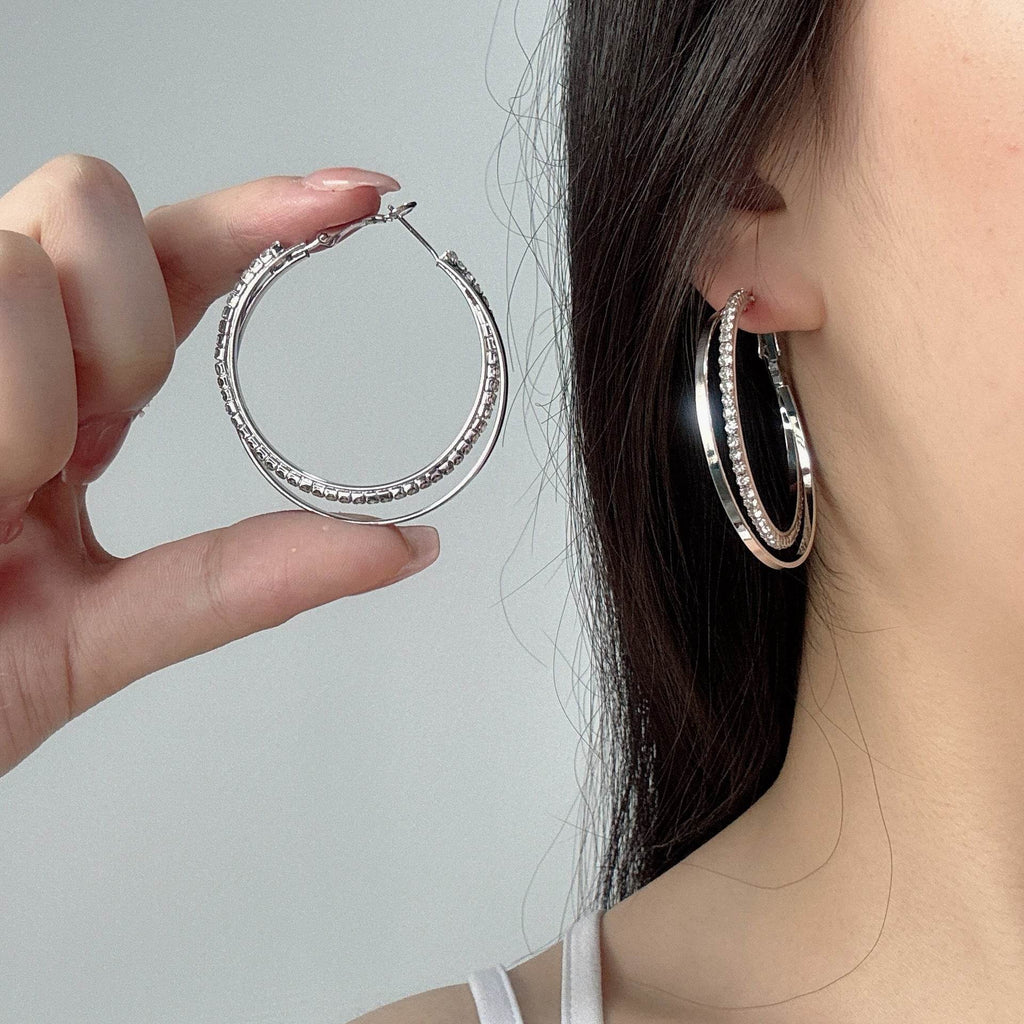 Diamond Simple Bracelet Eardrop Earring Korean Simple Temperamental - www.Shopthatapp.com