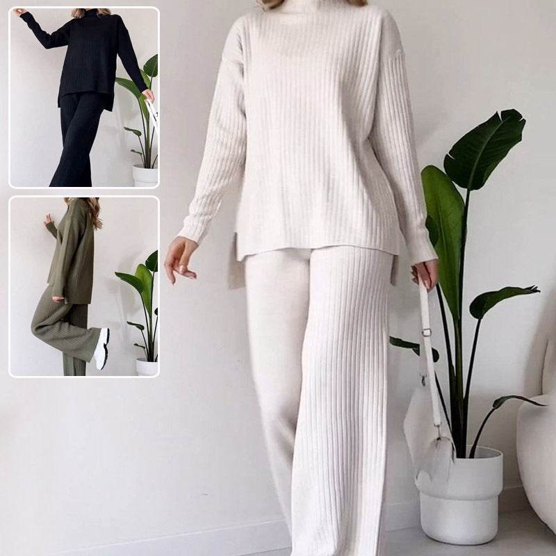 Turtleneck Suit – Stylish Casual Loose-Fit Long Sleeve Outfit - www.Shopthatapp.com
