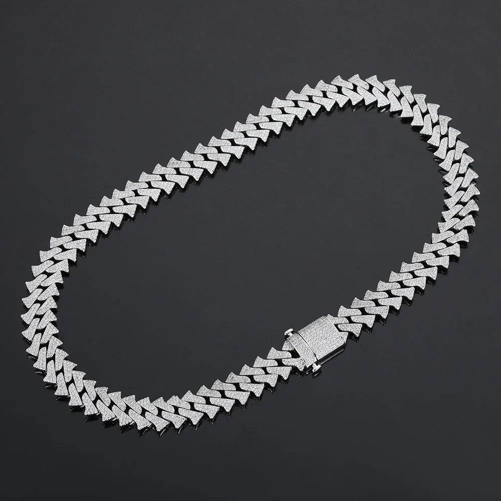 14mm Men's Hip Hop Zircon Thorns Cuban Link Chain - www.Shopthatapp.com