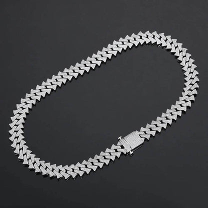14mm Men's Hip Hop Zircon Thorns Cuban Link Chain - www.Shopthatapp.com