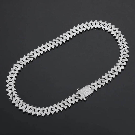 14mm Men's Hip Hop Zircon Thorns Cuban Link Chain - www.Shopthatapp.com