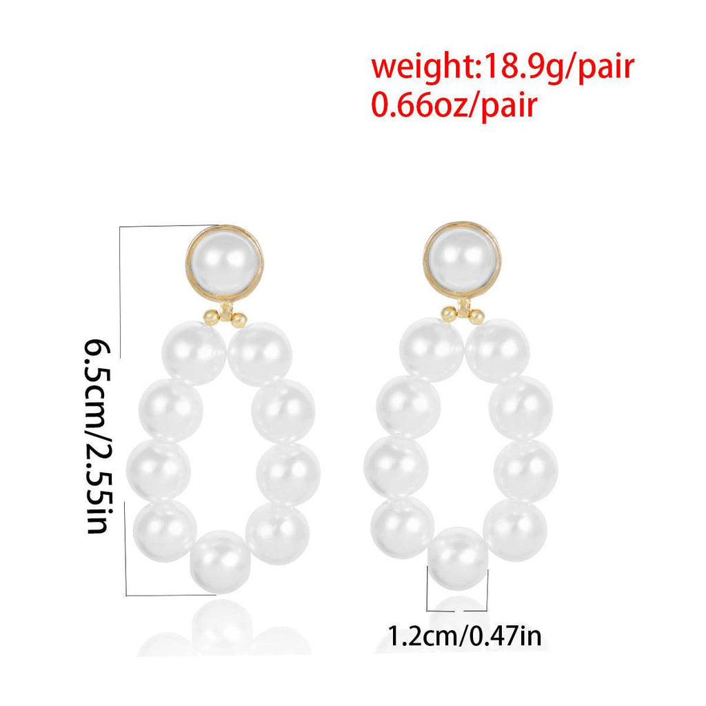 Women's Personality Geometric Pearl Simple Beaded All-match Stud Earrings - www.Shopthatapp.com