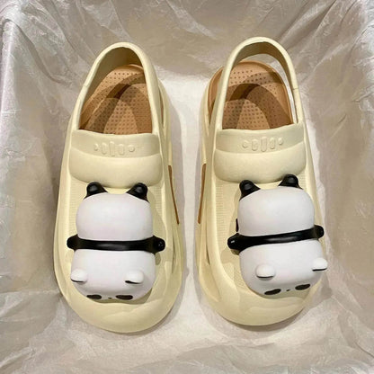 2025 Cute Slipper With Panda Lamp Summer Croc Sandals Femme Light Funny Woman Casual Home Slippers Shoes - www.Shopthatapp.com