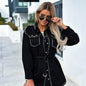 Denim Jacket Women – Retro Street Style Loose Rivet Design - www.Shopthatapp.com