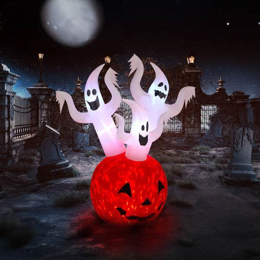 Halloween decorations - 5.9 FT Halloween Inflatable Pumpkin Ghost Outdoor Decorations - www.Shopthatapp.com