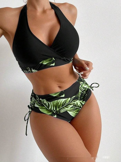 European And American High Waist Halter Bikini Women's Swimsuit - www.Shopthatapp.com
