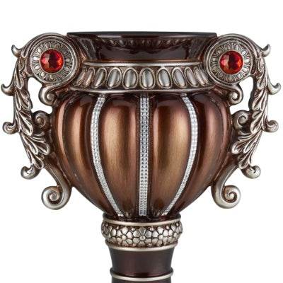 17.5 Tall  Delicata Urn-Shaped Decorative Vase, Bronze With Silver Accents - www.Shopthatapp.com